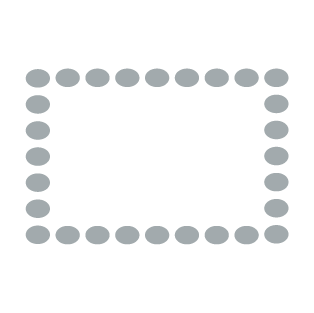 Discussion group room setup icon showing chairs placed in large square