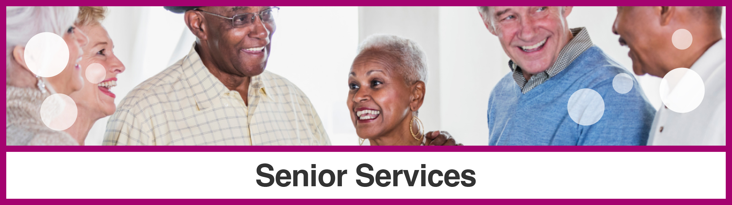 Stock photo of 5 senior adults smiling and talking