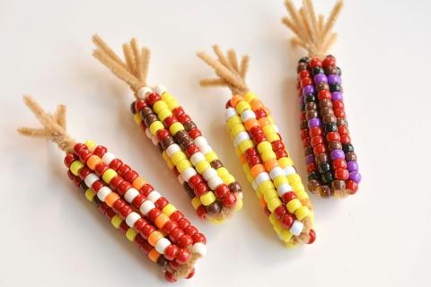 Corn made from beads and pipe cleaners