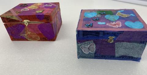 Sample decorated boxes