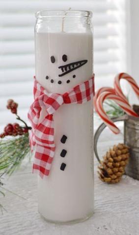 Snowman Candle