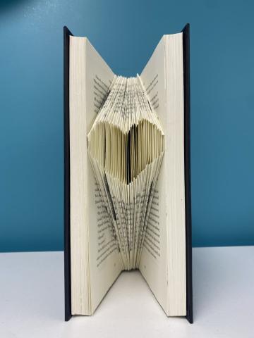 Heart Folded into Book Pages