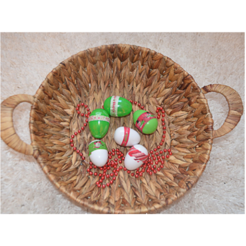 basket of plastic eggs