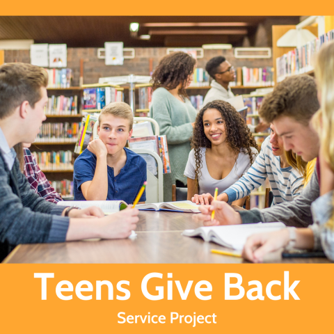 teens in a library together