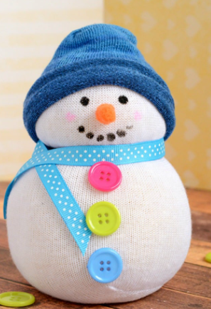 no-sew sock snowman