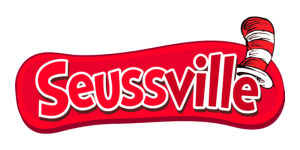 Seussville logo with striped Cat in the Hat hat